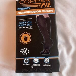2pr Black Compression Socks for men size L/Xl